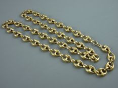 A NINE CARAT GOLD OVAL LINK NECKLACE, 30 grms