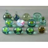 A COLLECTION OF TWELVE 19th & 20th CENTURY GLASS PAPERWEIGHTS