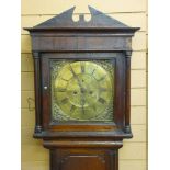 A GEORGE III WELSH OAK LONGCASE CLOCK by Richard Griffith, Denbigh, the 12 ins brass dial set with