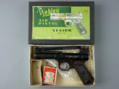 AIR PISTOL .177 Webley Senior slant grip, batch 356, pre1955 Birmingham 4 markings, original white