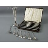 A SET OF SIX SILVER TWIST HANDLE APOSTLE COFFEE SPOONS, 1.9 troy ozs, Birmingham 1893/5, a