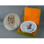 TWO CHINESE PORCELAIN CHAIRMAN MAO PLATES, 20th Century having photographic and other printed