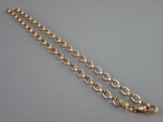 A NINE CARAT GOLD NECKLACE of oval bright cut links, 16 grms