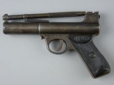 AIR PISTOL .177 Webley Mk1, slant grip, batch 896, 46/63 production, cut for stock, worn blue,