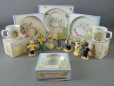 SEVEN BOXED ROYAL DOULTON BUNNYKINS FIGURES and a quantity of boxed Wedgwood Peter Rabbit nursery