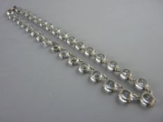 A WHITE METAL NECKLACE of large round cut czs, 23 grms gross