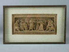 A GEORGE TINWORTH FOR H DOULTON LAMBETH TERRACOTTA PLAQUE, a high relief figural plaque with