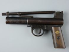 AIR PISTOL .177 Webley Mk1, straight grip, no. 46990, fifth series, oil here stamp, produced 1924/