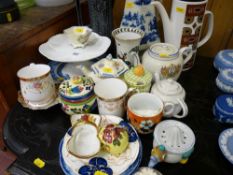 Mixed selection of collectable china and porcelain including Shelley, Portmeirion etc