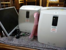 Two Katrin commercial hand towel dispensers and a Samsung computer monitor E/T