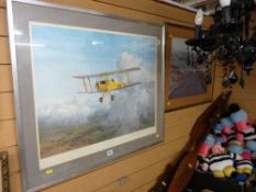 GERALD COULSON signed artist's proof print titled 'Sunday Morning', study of a de Havilland DH.82A