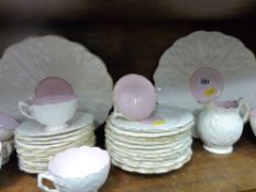 Parcel of pink and white china teaware