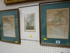 Two framed vintage prints, a coloured engraving of Fleet Street and a gilt framed print of