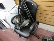 Faux leather office chair, tripod stand and a Stowacart golf trolley
