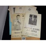 Boxing ephemera from the Anglesey Sporting Club, six programmes for 'Amateur Boxing & Dinner', two
