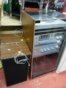Sharp hifi system in cabinet with speakers E/T