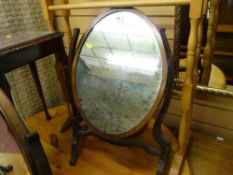 Mahogany dressing table mirror with inlay