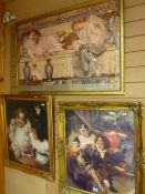 Three gilt framed classically styled prints