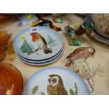 Five circular Goebel bird plates and a parcel of ducks and a parrot etc