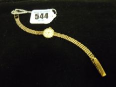 Longines nine carat gold lady's wristwatch having a four bar bracelet strap, 15.5 grms total