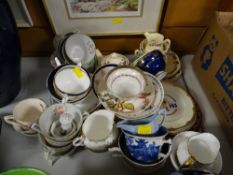 A collection of various vintage Staffordshire teaware including some Wedgwood, Paragon etc