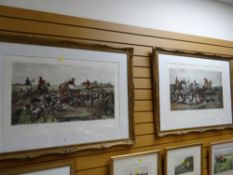 A pair of large hunting scene prints entitled 'Not Caught Yet' & 'The Run of the Season' AFTER