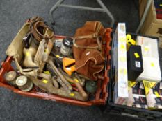 A parcel of items removed from a garage including tools & boxed small electricals