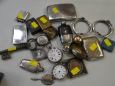 A parcel of mixed collectables including cigarette cases, hip flask etc