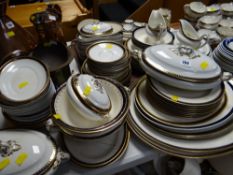 A large parcel of various Staffordshire blue & gilt patterned dinnerware