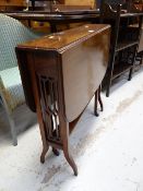 A mahogany Sutherland tea table with fretwork ends