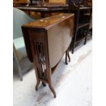 A mahogany Sutherland tea table with fretwork ends