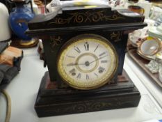 A slate mantel clock (distressed)