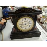 A slate mantel clock (distressed)