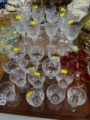 A quantity of mixed drinking glasses