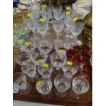 A quantity of mixed drinking glasses