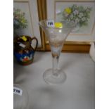 A 1937 George VI commemorative etched glass trumpet vase