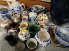 Parcel of various mixed china including small jugs, preserve pots etc