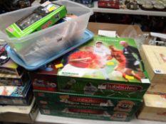Three boxed Subbuteo games & a quantity of loose panini & other collectors cards