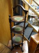 A three-tier vintage cake stand
