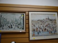 A framed Lowry print & another