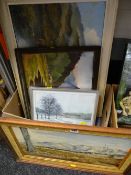 A quantity of oil paintings etc