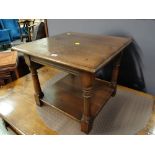 A good joined oak two-tier square top coffee table