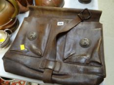 A vintage leather satchel case