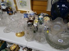 Various cut glass and pressed glass vases & bowls