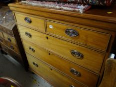 An Edwardian mahogany chest of three long & two short drawers