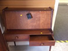 A vintage teak wood compact two-drawer bureau by A.Younger Ltd
