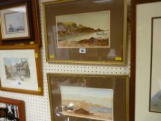 ALWYN OWEN watercolours, a pair - local seashore scenes