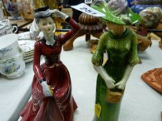 Goebel 'Edwardian Grace' figurine and another lady figurine
