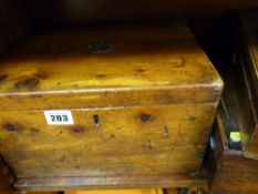 Three wooden boxes, one with a possibly silver plaque marked 'Chelsworth Cedar 1856'