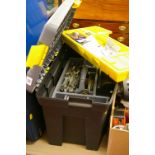 Large Stanley plastic toolbox and contents